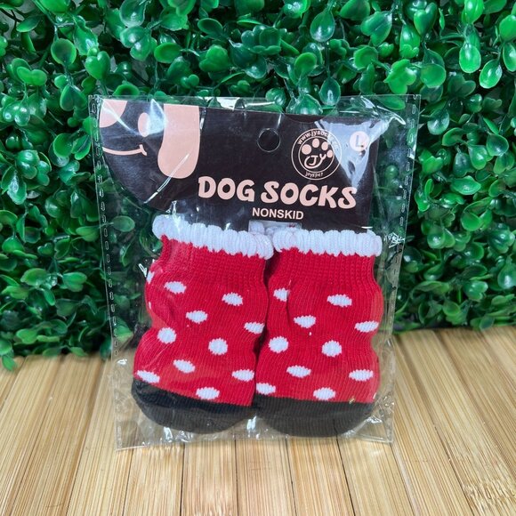 NWT Joyspet 5 Set of 4 pc Dog Socks Sz Large Nonskid Prevent Feet Burn - Picture 3 of 8